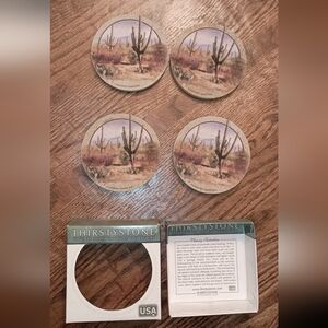 Thirsty Stone  Desert Theme Sandstone Coasters NWT